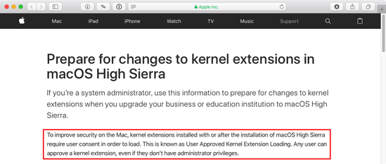 Kernel patch for macintosh